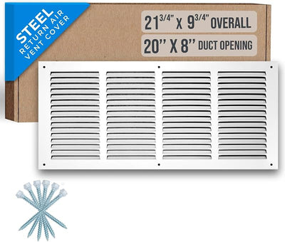 Rejilla HVAC acero para pared y techo 21.75x9.75" blanco