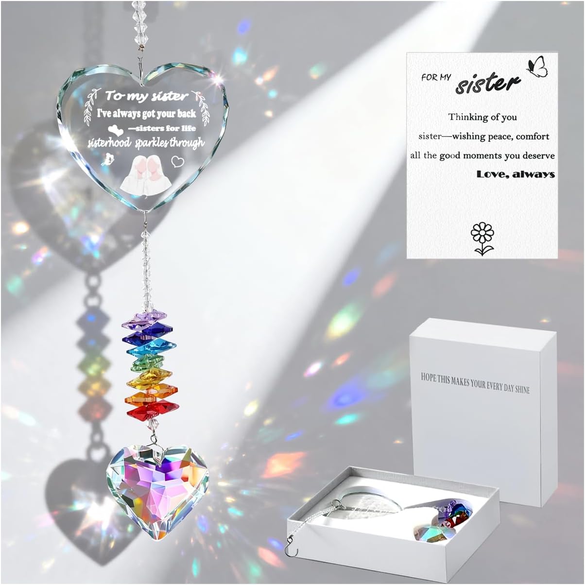 Atrapasoles de cristal decoración para ventana regalo hermana
