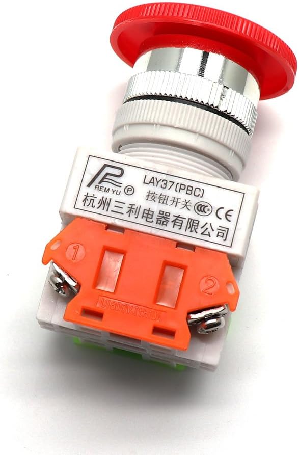 Interruptor emergencia rojo 0.866pulg 600V 10A