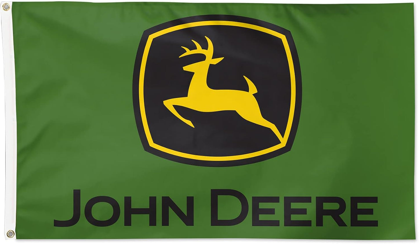Bandera John Deere 3x5pulg Logo Verde