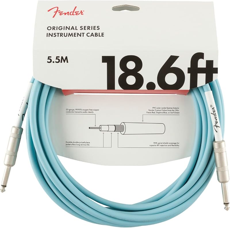 Cable guitarra Fender serie original Daphne Blue 18.6ft
