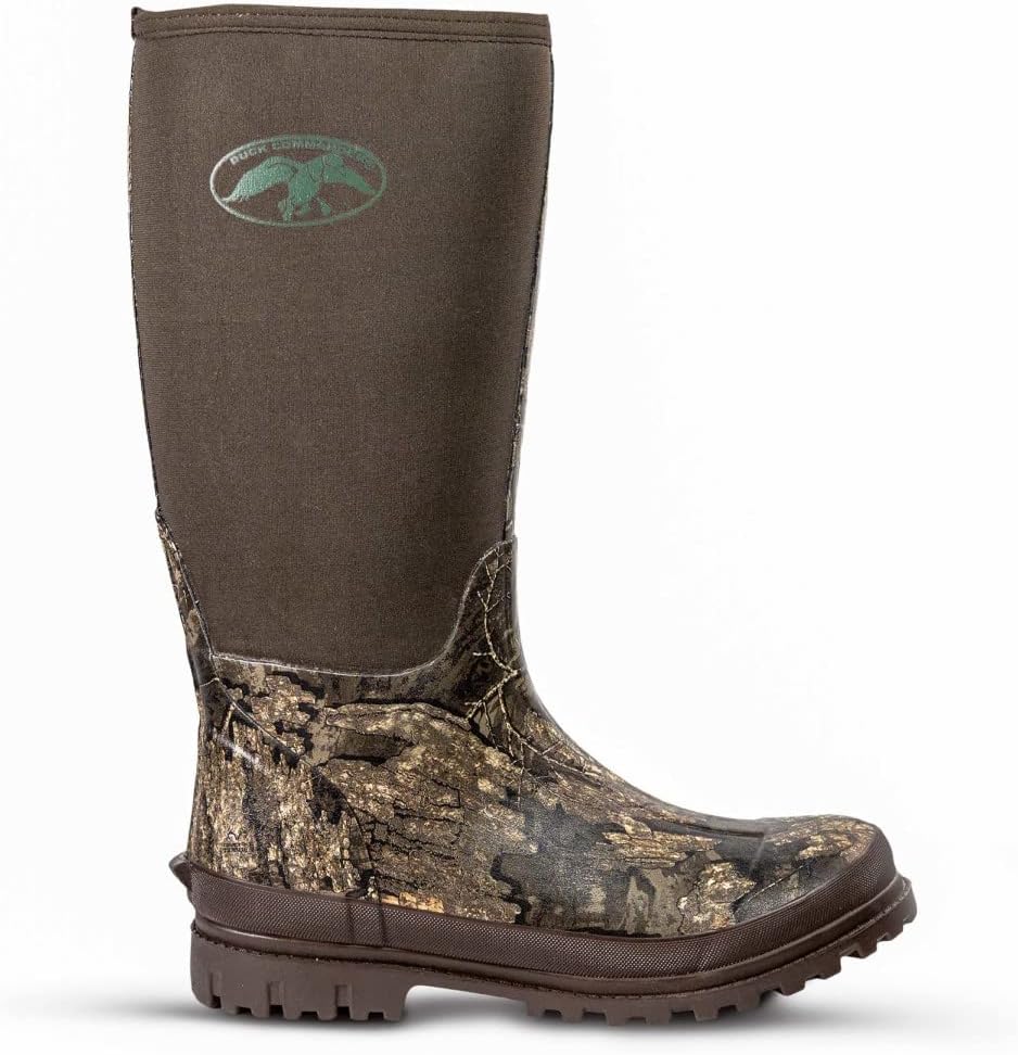 Botas caza goma neopreno impermeables camuflaje hombre