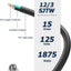 Cable extensión iluminado exterior 10pulg 15A 250V SJTW negro