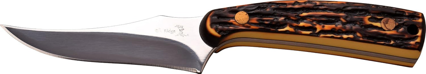 Cuchillo hoja fija 3.25" mango hueso simulado