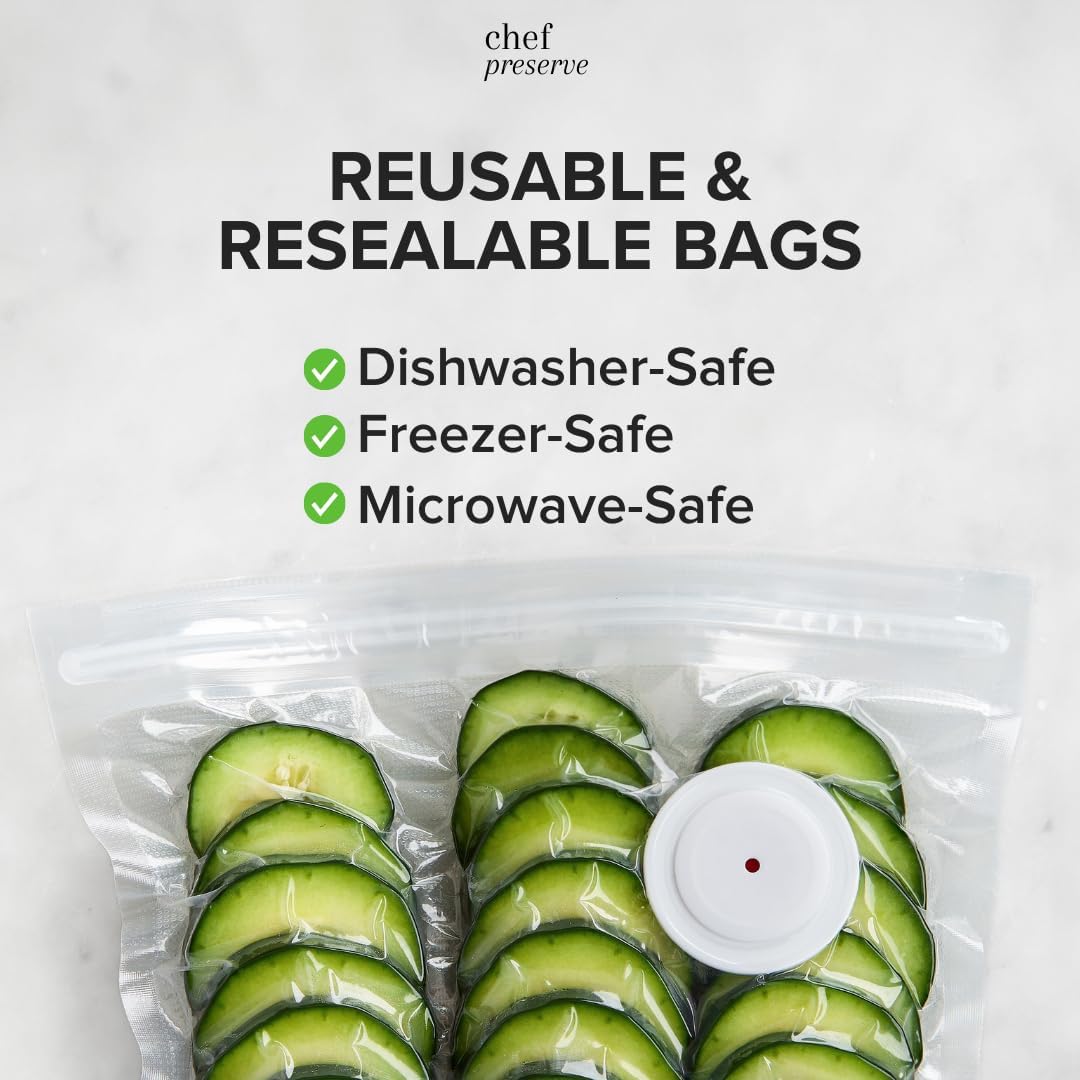 Sellador al vacío portátil 10 bolsas reutilizables