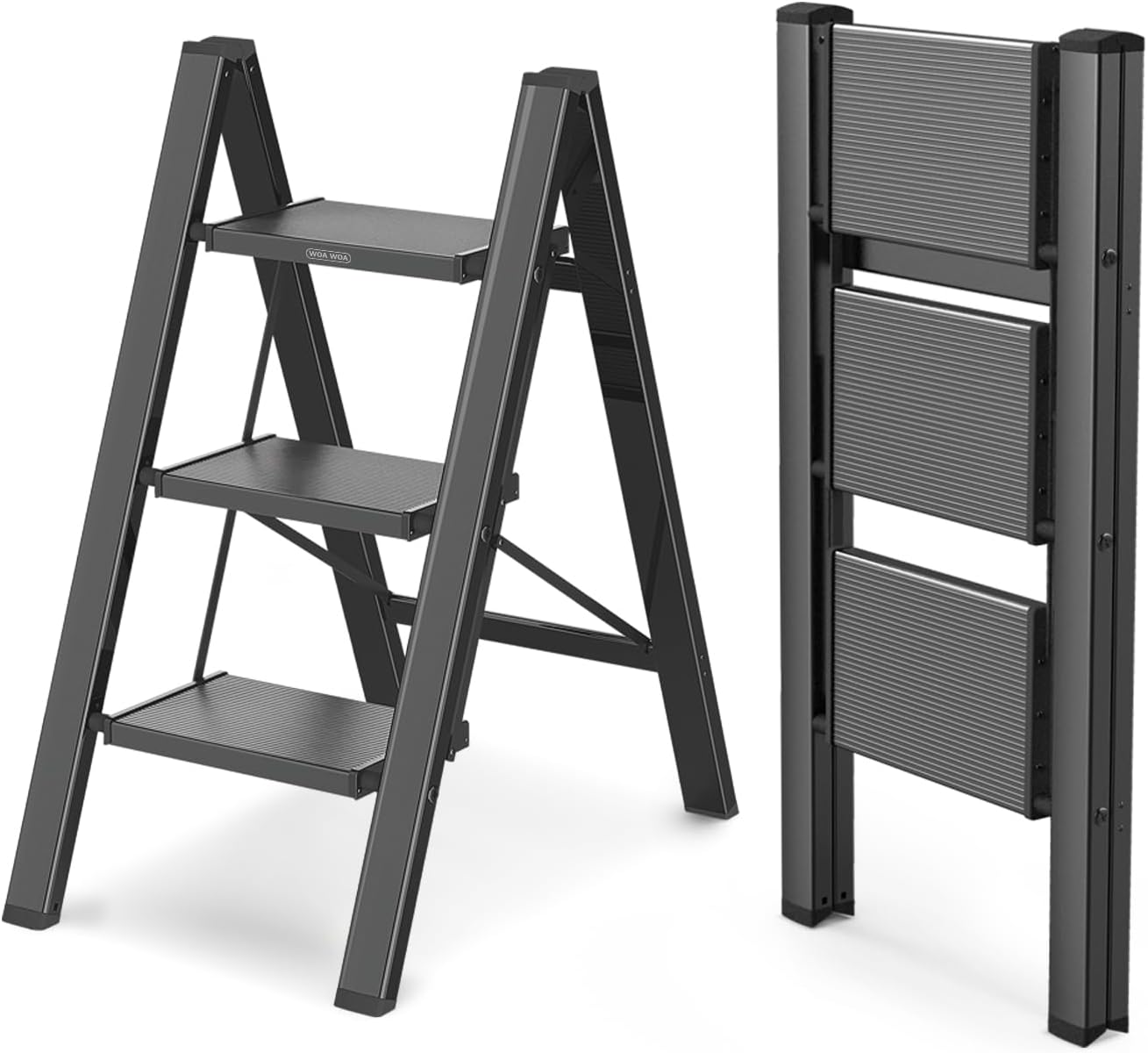 Escalera plegable ligera cocina 300lb con pedales