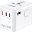 Adaptador viaje universal PD100W con 3 USB C y 1 USB A