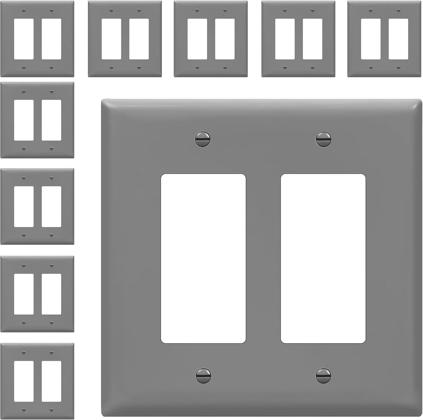 Cubierta interruptor decorativo 2-gang brillante termoplástico
