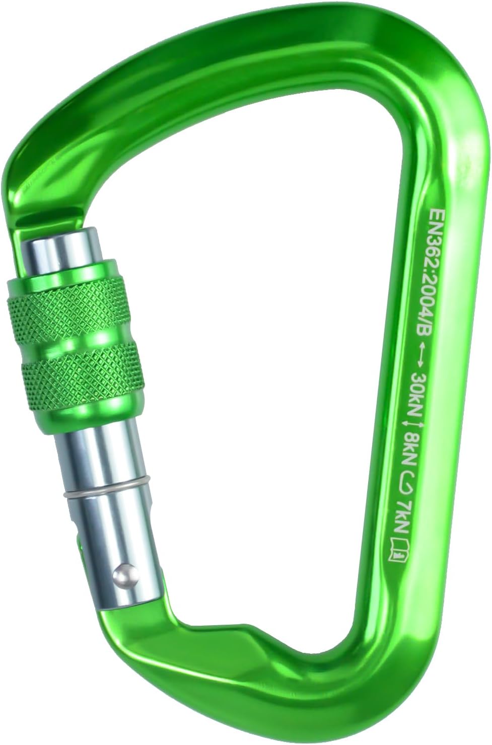 Mosquetón escalada bloqueo 30kN clip profesional resistente