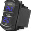 Voltímetro digital LED estilo interruptor azul coche