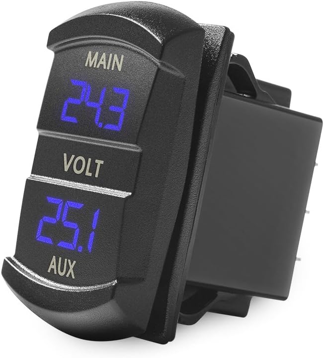 Voltímetro digital LED estilo interruptor azul coche
