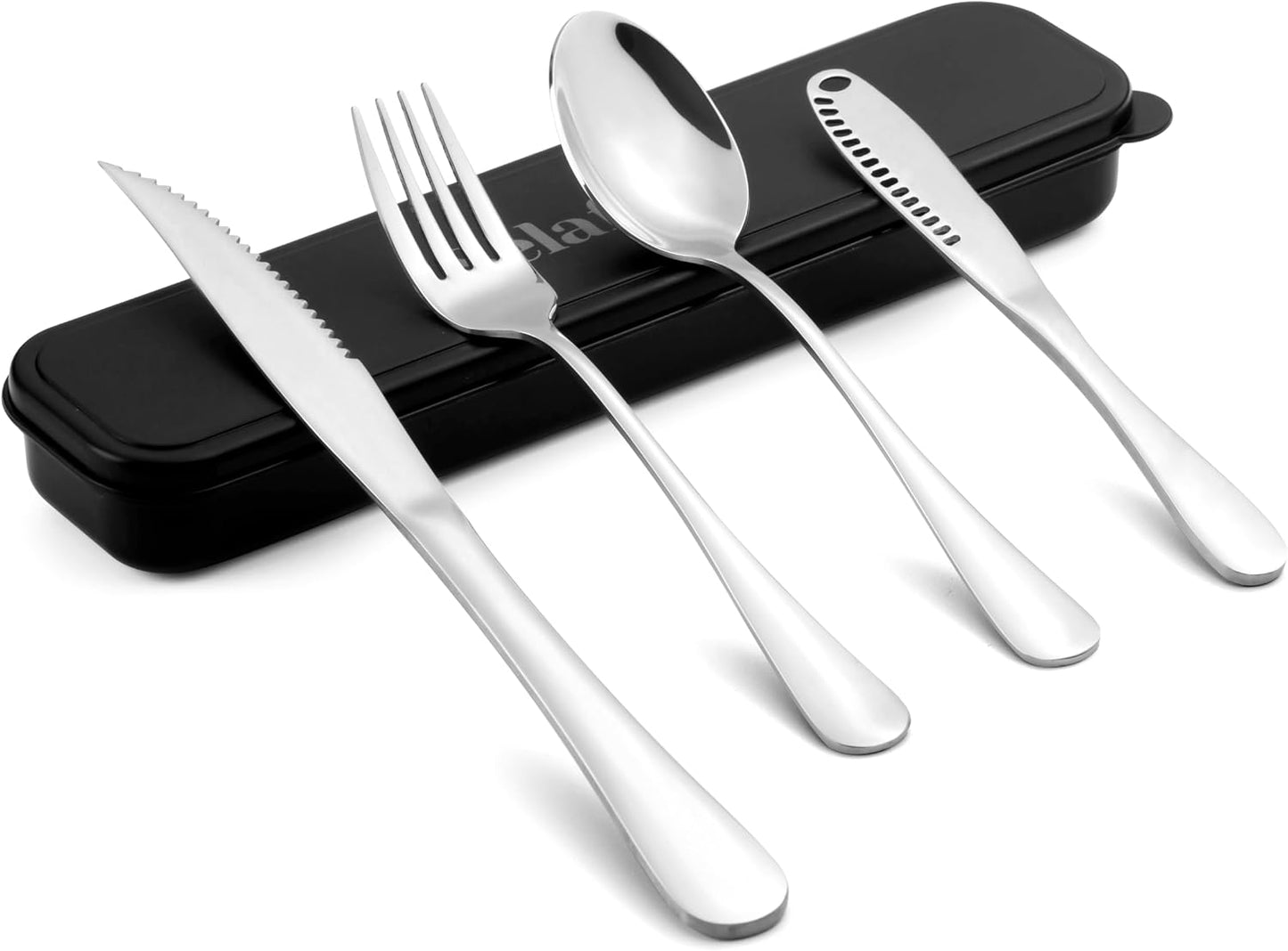 Set 5 Pzas Cubiertos Acero Inox Reutilizables Viaje