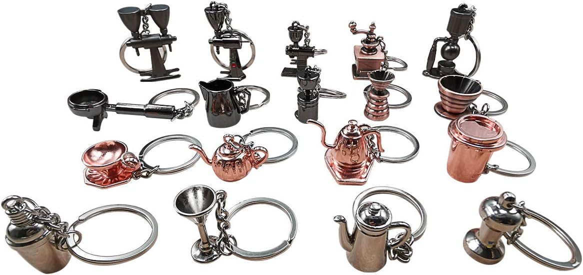 Set llaveros dijes miniatura regalo barista café