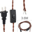 Cable lámpara 11.8ft tela trenzada con interruptor marrón