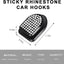 4 Pzas Ganchos Coche Mini Brillantes Adhesivos Cristal
