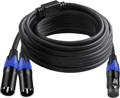 Cable divisor XLR 1 hembra 2 machos 20 pies
