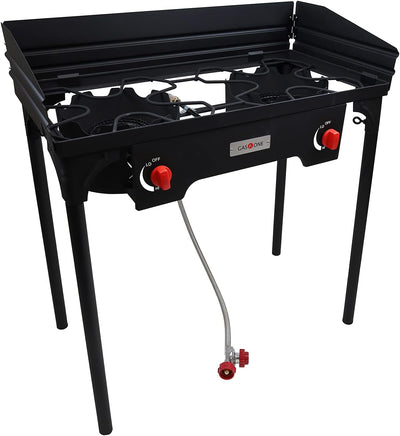 Estufa camping 2 quemadores propano regulador ajustable manguera acero 4ft