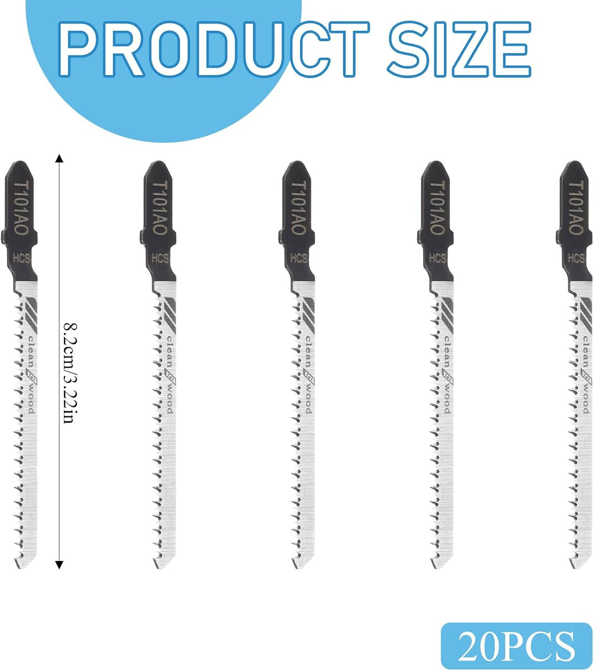 Set 20 Hojas Sierra Caladora T101AO para Madera Plástico