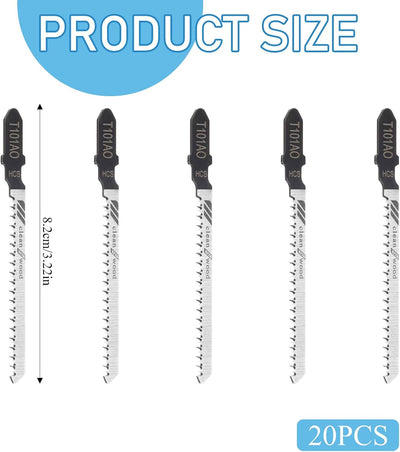Set 20 Hojas Sierra Caladora T101AO para Madera Plástico