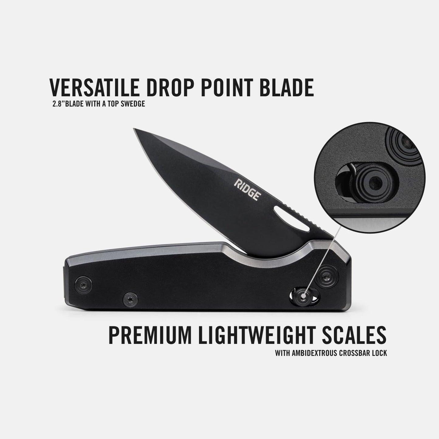 Cuchillo bolsillo EDC acero Sandvik 14c28n DLC negro