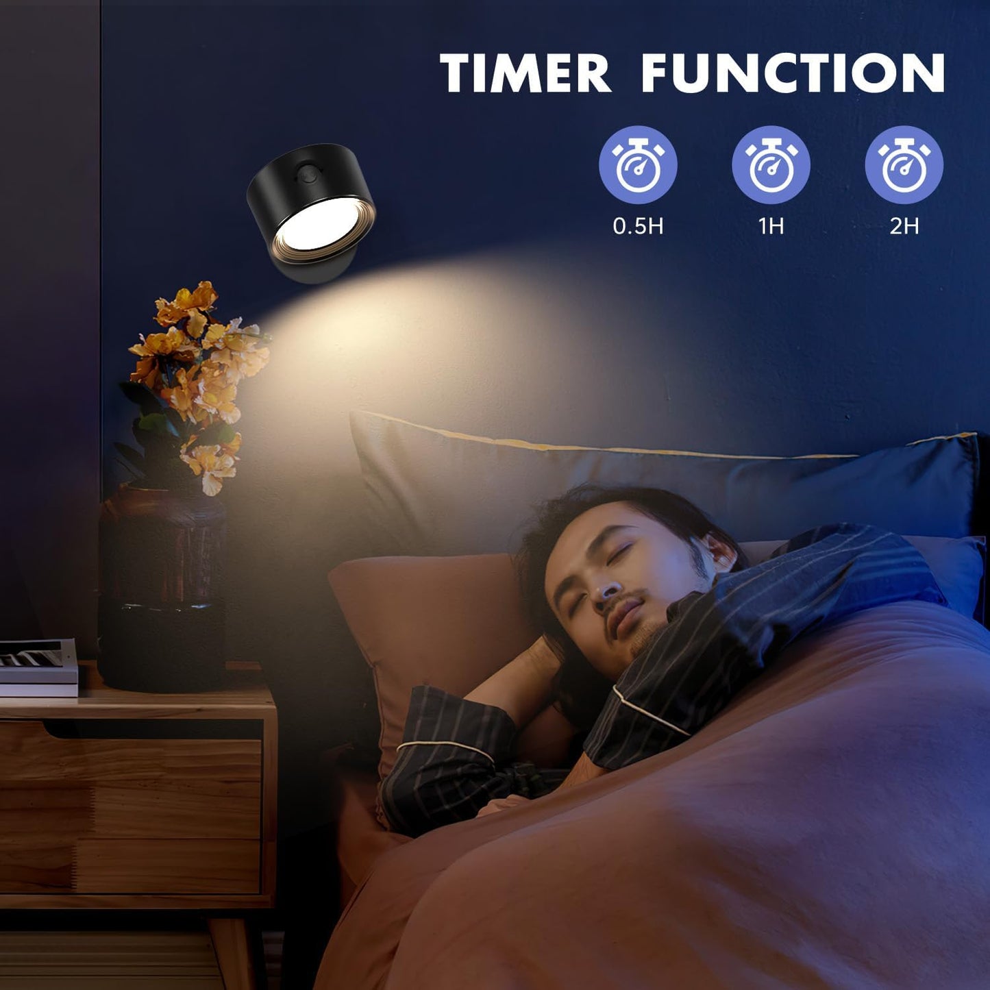 Lámpara pared LED RGB control remoto 3000mah dormitorio