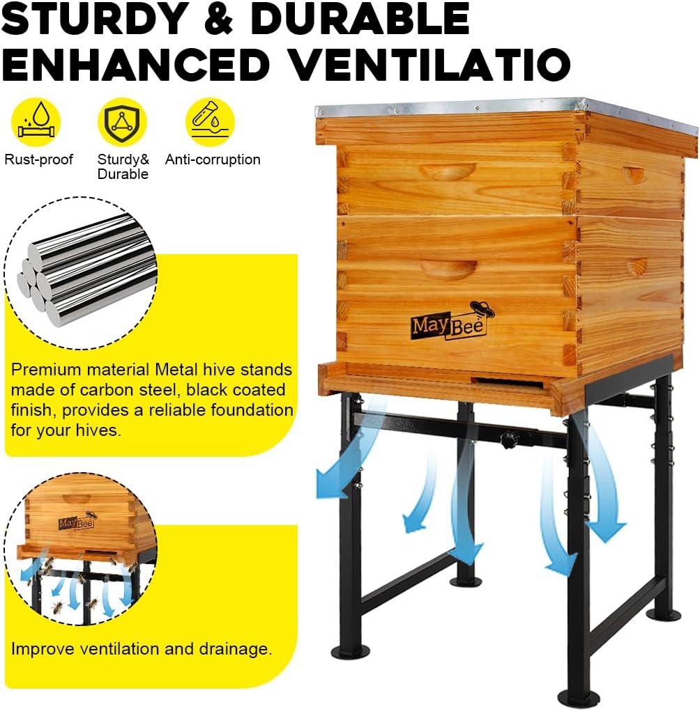 Soporte metal ajustable para colmena abejas 16-21pulg