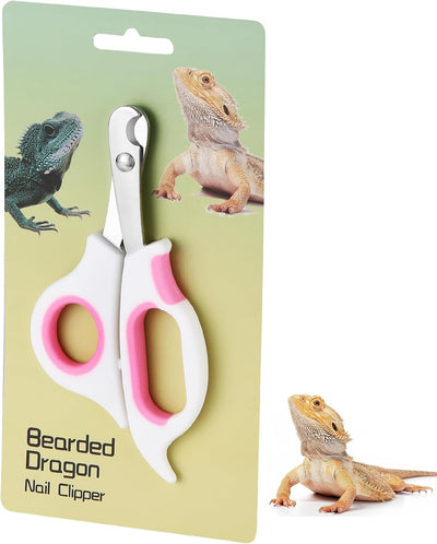 Cortauñas acero inox con punta dragón barbudo blanco rosado