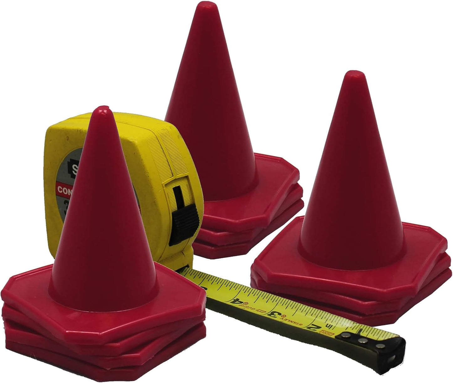 Conos tráfico plástico rojo 4" set 40 para agilidad y deporte