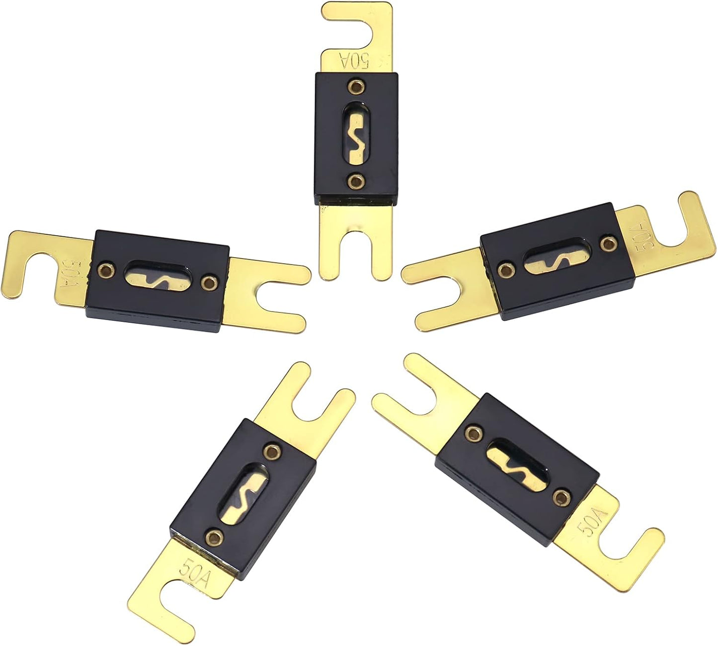 Fusible ANL 50A chapado oro para inversores y audio coche set 5