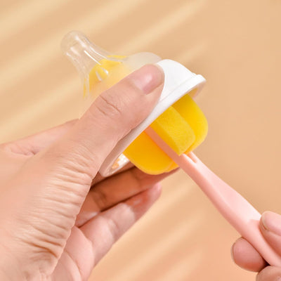 Limpiador pezones botella cepillo esponja rosa