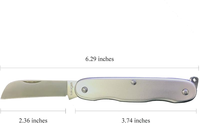 Cuchillo floristería plegable hoja recta plata