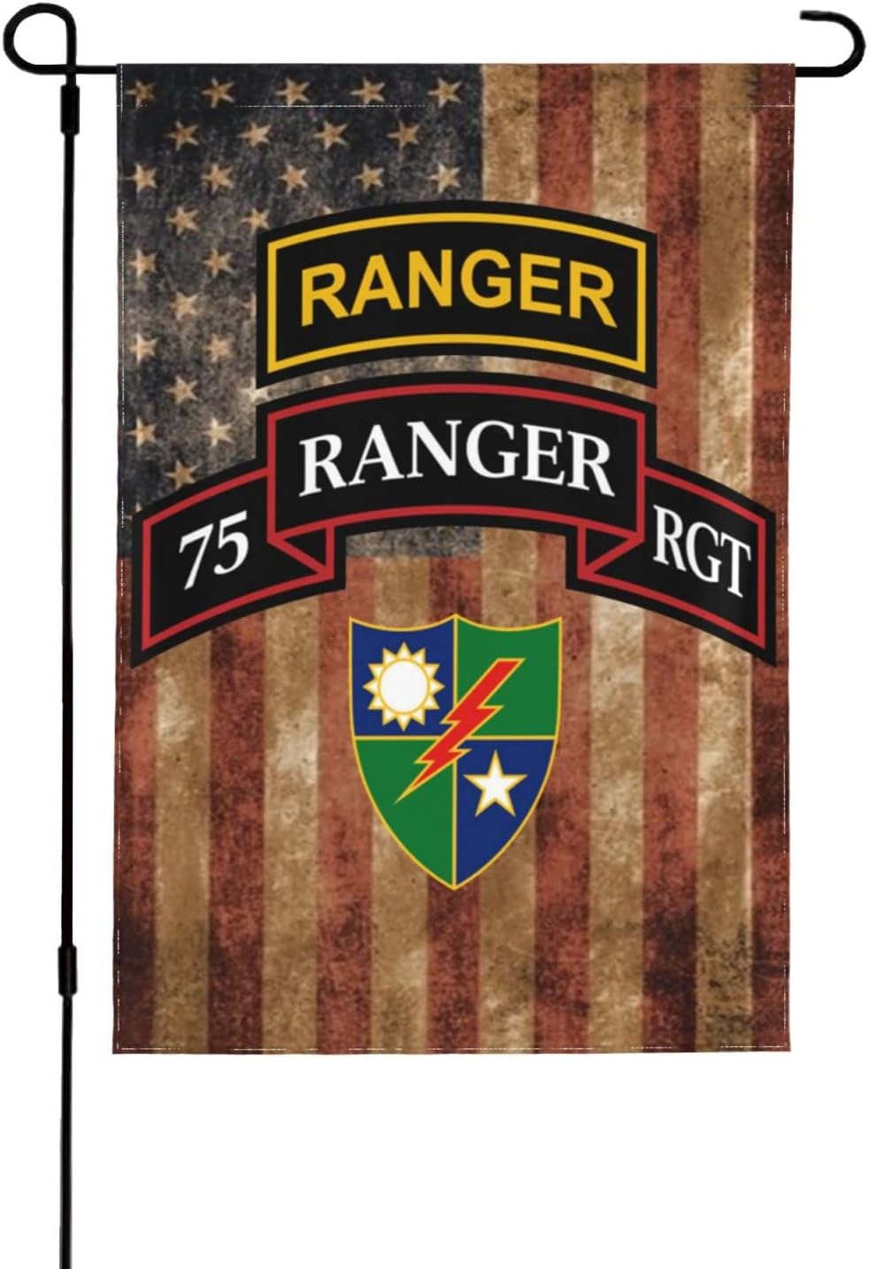 Bandera 75º Regimiento Guardabosques EE.UU. 12.5x18"