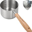 Taza medidora acero inox 8oz con mango madera para mascotas