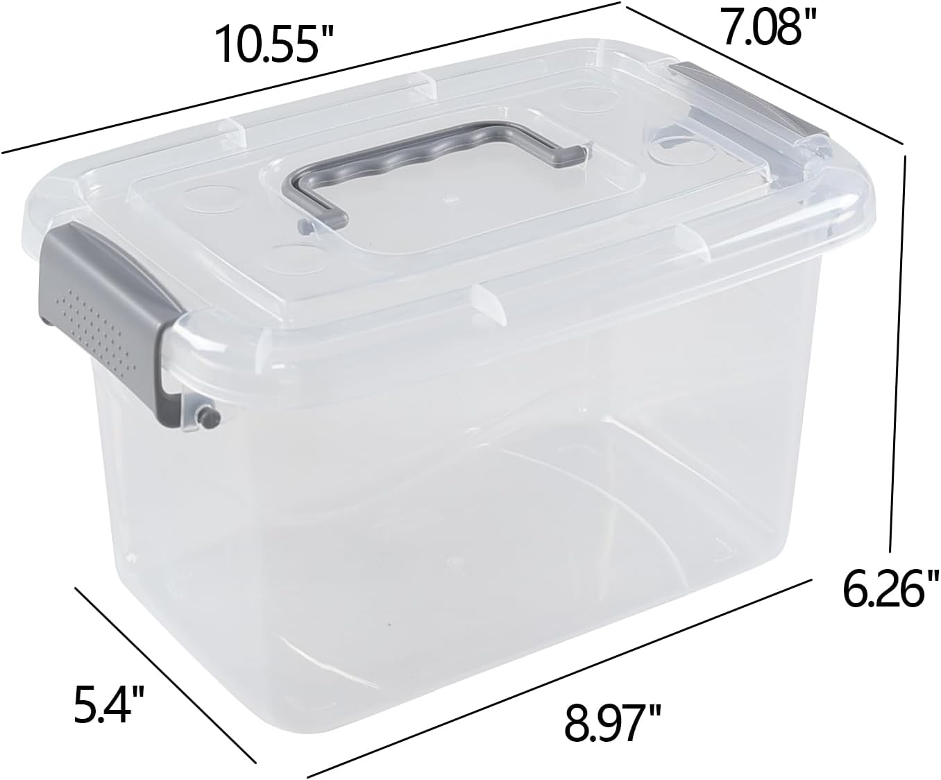 6 Pzas Contenedores Plástico 5qt con Tapa Caja Hogar