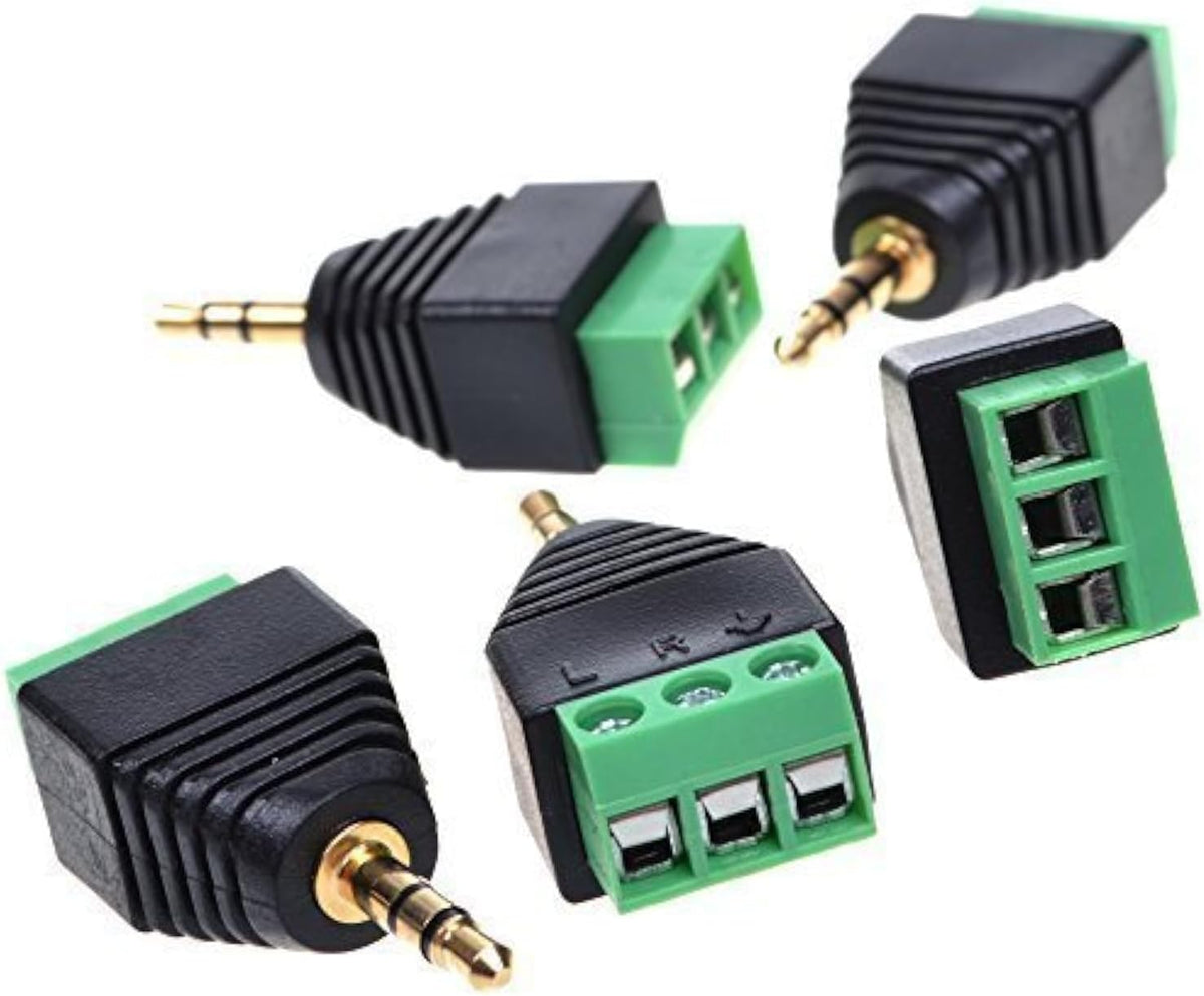 5 Pzas Adaptador Audio Estéreo Macho a AV 3 Hembra Phoenix