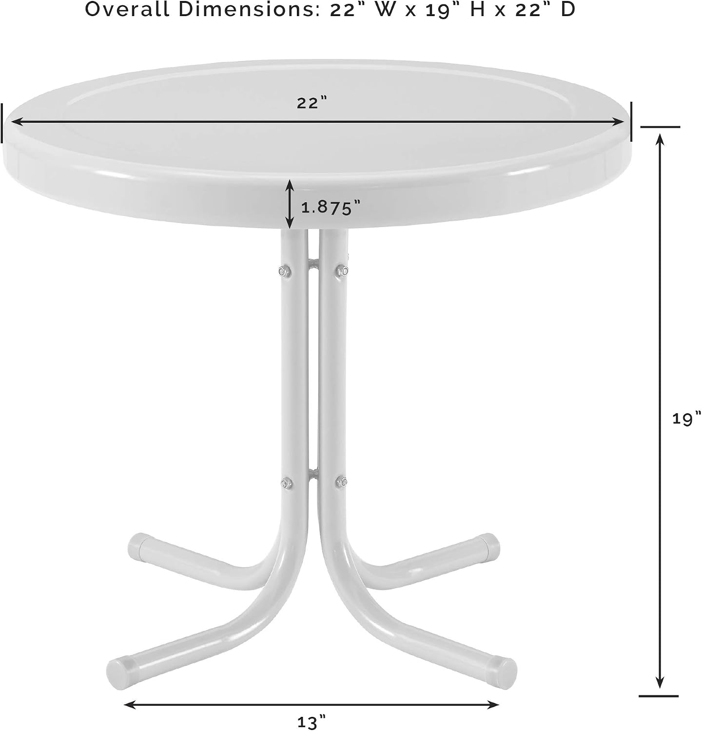 Mesa auxiliar metal retro resistente intemperie patio