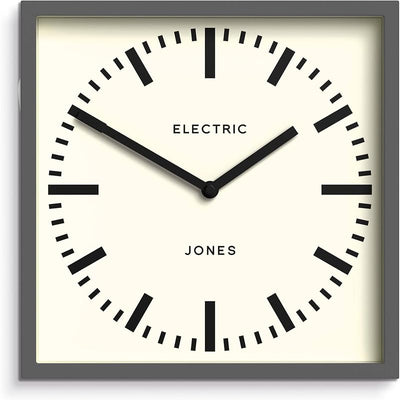 Reloj pared Box Railway 10pulg gris oscuro