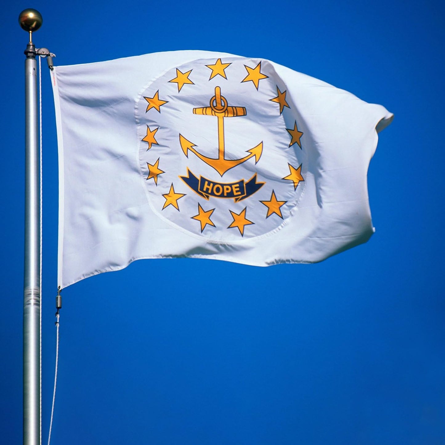 Bandera Rhode Island 3x5 doble cara nailon 210D rayas cosidas