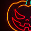 Letrero neón calabaza Halloween 13x12.5pulg regulador LED