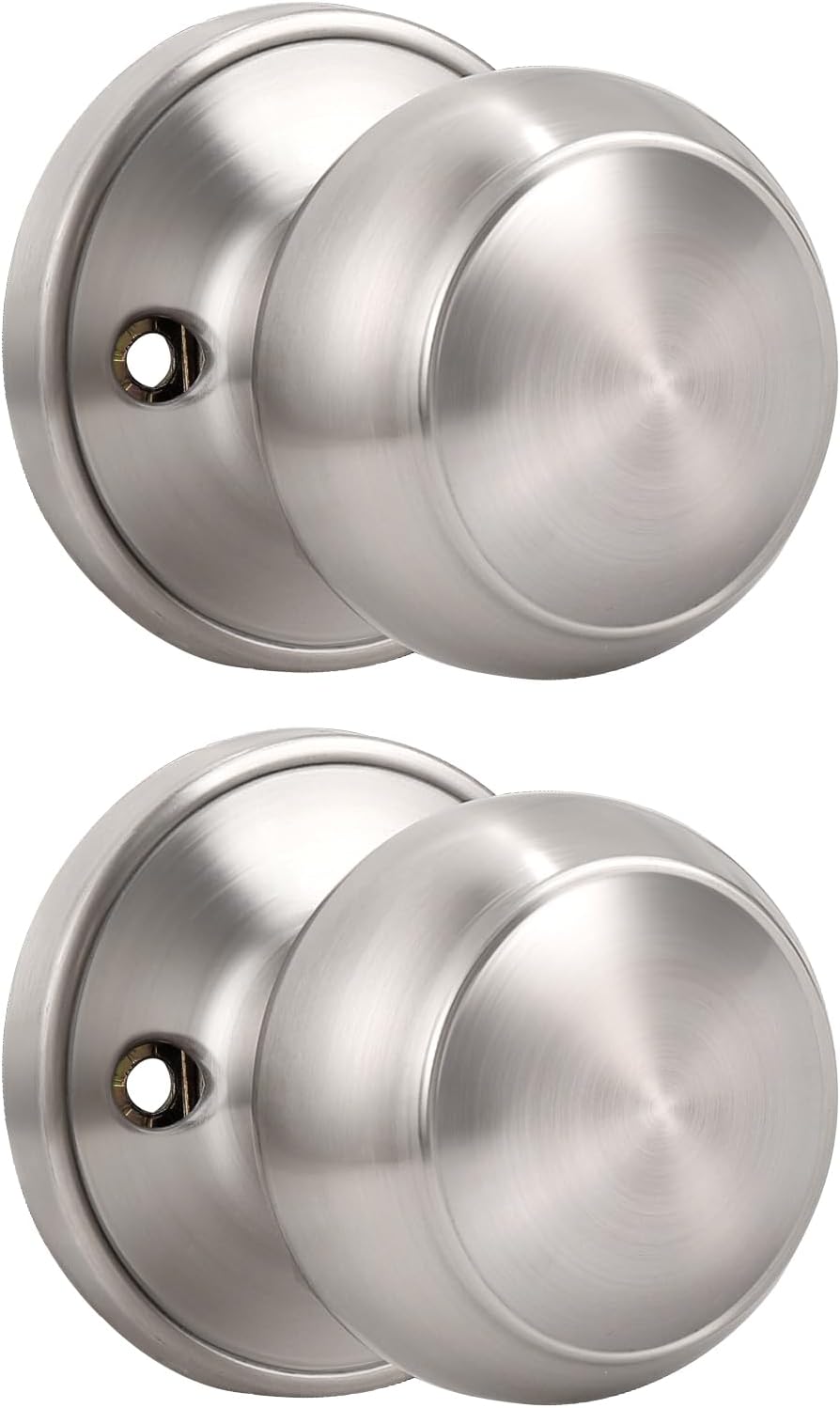 2 Pomas Puerta Simulados Sin Giro Níquel Satinado Interior