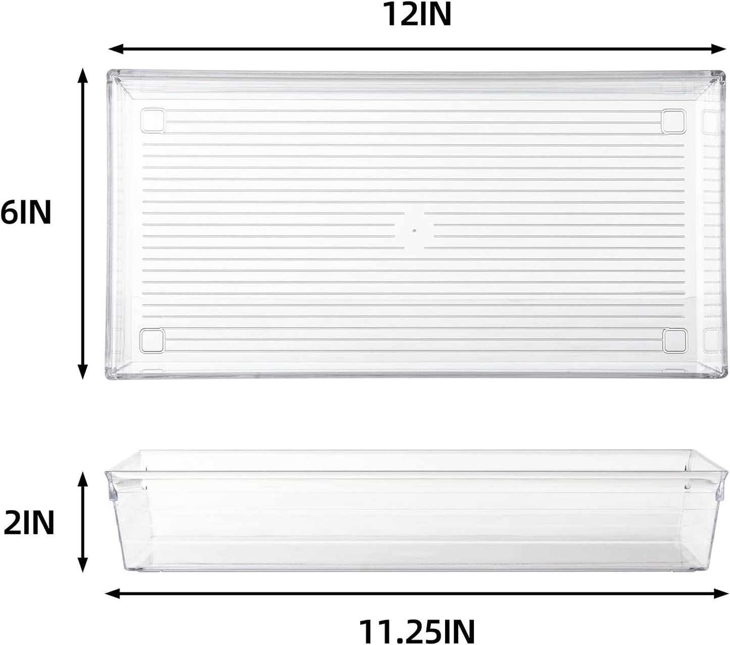 4 Pzas Organiz. Plástico 12x6" Cajones