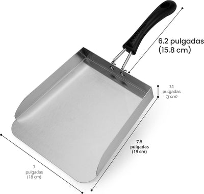 Espátula acero inox 13pulg para asar y freír