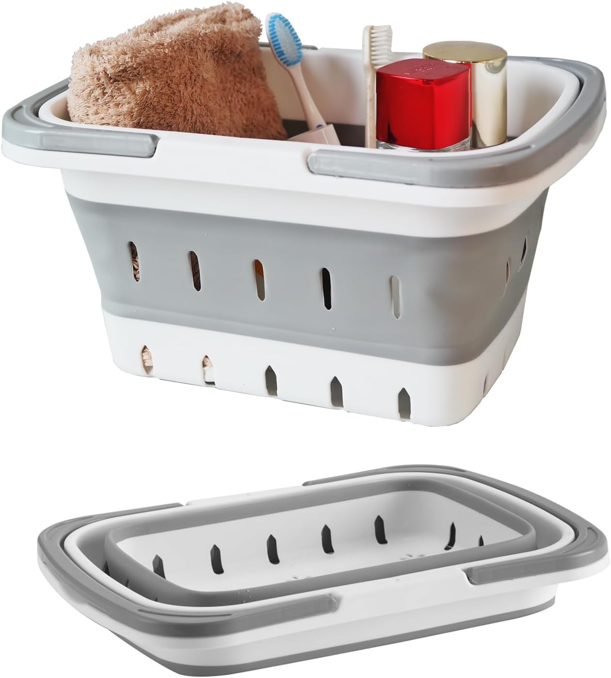 Organiz. baño plástico plegable para viaje