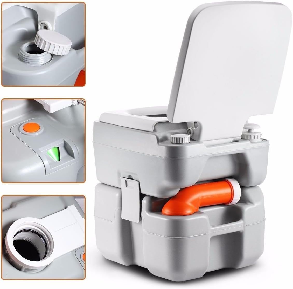 Inodoro portátil asiento viaje 5.3gal bomba
