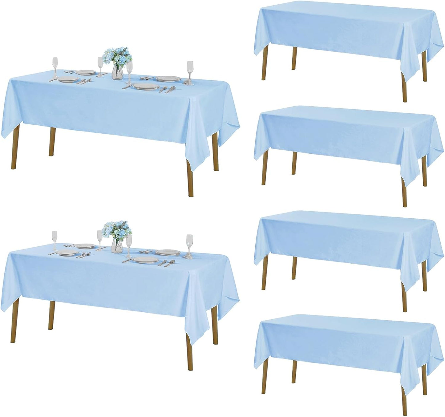 6 Manteles Rectangulares Impermeables 60x102pulg