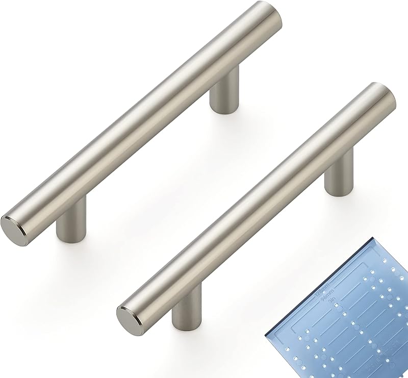 60 Tiradores acero inox níquel cepillado 5" cajones cocina
