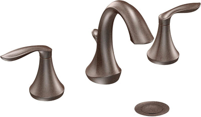 Grifo lavabo baño bronce 2 manijas arco alto 3 agujeros