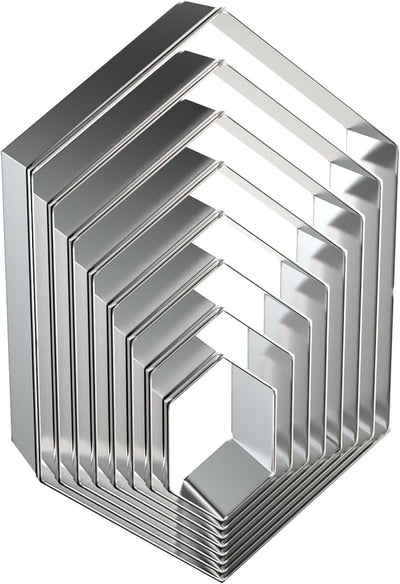 Juego 8 Pzas Cortadores Galletas Gema Hexagonal 1.5-5pulg