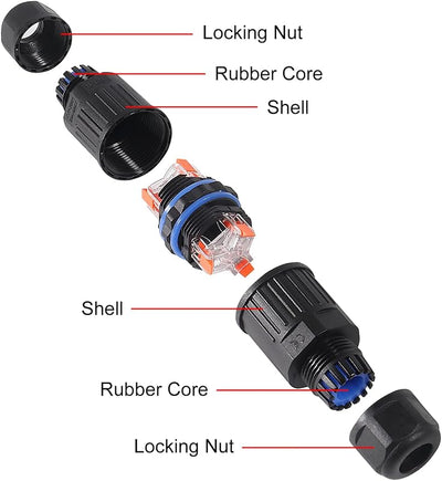 Conector cable impermeable 3 pines salida 3 vías terminal rápido