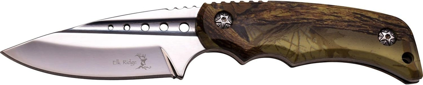 Cuchillo fijo acero inox 7pulg ranura sangre mango aluminio